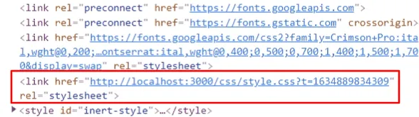 linkタグからCSSファイルを読み込んだ場合のlinkタグ - 正常